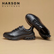 Harson Men's Autumn and Winter Casual Leather Shoes Commuting Business Thick-soled Heightening Sports Walking Shoes Black 41
