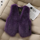 Yinshi Grape Purple 2025 new style imitation fox fur imitation fur vest short vest for women high-end light luxury model slim large size black S