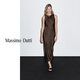 
Massimo Dutti autumn new product 2025 women's old-fashioned style exquisite light luxury long satin halter neck dress 06685530 Chocolate S (CN 170/88A)