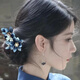 LANSILL new Chinese style gradient blue glazed flower hairpin headwear women's ancient style cheongsam hair comb hairpin accessories national style birthday gift F3558 gradient blue glazed hairpin