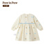 PawinPaw shopping mall same style cartoon bear children's clothing 25 years new winter new baby girl dress plus velvet Ivory ivory/39 120