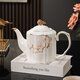 Yanze bone china rotatable water set tea set teapot teacup set opening housewarming gift light luxury high-end gift box bone china magnolia branch set-wooden gift box