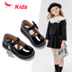 Red Dragonfly Children's 2025 Autumn and Winter Children's Shoes Girls Small Leather Shoes 3-6 Years Old Princess Shoes Single Shoes Q51BPPY455 Black 31