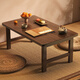 Zhuobo coffee table bay window table kang table bed table folding table small table BZ52 walnut color 80*40cm