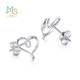 Chow Sang Sang platinum earrings Pt950 platinum Love Decode love platinum earrings for women 91882E
