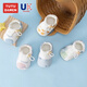 Tutu Dawen baby shoes 0-6-12 months to 1 year old, spring and autumn all-season models for boys and girls, pre-toddler shoes, soft-soled foot covers, smiley blue (type A cotton lining), inner length 12cm (recommended for 0-12 months)