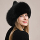 Yinghui fox fur hat for women and men in winter Northeastern ear protection warm genuine leather Mongolian hat ethnic style fur hat for women winter raccoon fur natural color M head circumference 56-58cm