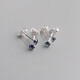 Everlasting Leaf Tanzanite ISLANDIO Natural 3mm Sapphire Stud Earrings London Tanzanite Blue 4mm丨Silver Pair