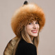 Yinghui fox fur hat for women and men in winter Northeastern ear protection warm genuine leather Mongolian hat ethnic style fur hat for women winter raccoon fur natural color M head circumference 56-58cm