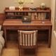 Huixun solid wood desk student home with bookshelf writing desk study room simple office computer desk bedroom bedside study table walnut color #desk + bookshelf 120cm*60cm*75cm total height 109cm