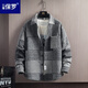 Isaac Paul Brushed Shirt Collar Jacket Men's 2025 Spring and Autumn New Plaid Trendy Versatile Men's Casual Top Brown