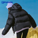 FILA FUSION Fila trendy brand down jacket for women 2025 winter new casual loose warm hooded jacket, black-BK M 165/84A/M