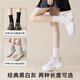 
Ni light white socks for women pure cotton spring and autumn medium tube full cotton odorproof new popular style student military training boneless stockings