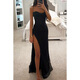 Women's fashionable and sexy European and American temu hot-selling dress long dress banquet evening dress black M