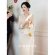 
LISM International First-line Brand Lady Wedding Dress 2025 Autumn and Winter New Lady Wedding Dress Temperament Cheongsam Daily Milk White L