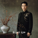 Xiuta Orchid Embroidery New Chinese Style Black Mao Suit Groom Wedding Engagement Chinese Style Gentleman Suit Formal Orchid Embroidery Top + Pants Two-piece Set XS 46A