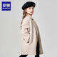 Luo Meng girls double-sided wool coat autumn and winter style children's style mid-length thick woolen coat milk tea white 130