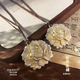 Laohuangxiang solid silver 999 peony flower solid pendant necklace for women, rich, light and luxurious, versatile sterling silver necklace gift