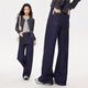Giordano lavado jeans de pierna ancha para mujeres en otoño e invernal de la cintura media que rompe el hueso de color primario 13415151