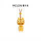 Mankalong gold pendant hide and seek lucky gold cat pure gold pendant enamel inlaid cute cat gift about 1.7g