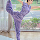 Shuangxiu New Chinese Yoga Wear Set 2025 New Cheongsam Collar National Style Pilates Beautiful Training Purple Sports Top Zizhuyin Top + Purple Pants Set L 110-120