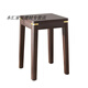 Zhongen Solid Wood Stools for Home Stackable Modern Simple Dressing Stools Living Room Dining Table High Stools Catering Commercial Square Stools Upgraded Copper Style-6 Pack_Home