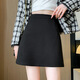 Langsha gray woolen short skirt women's skirt winter 2025 new high-waisted slimming A-line skirt tight hot girl hip skirt