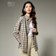 Late White New Product 2025 Autumn Lapel Fashion Top Simple Elegant Elegant Temperament Versatile Shirt Women Brown S