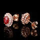 Tingliang 1.36 carat ruby earrings, 18K gold inlaid diamond colored gem earrings, a pair (ready in stock)