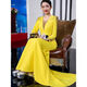 Banquet Evening Dress 2025 New High-end Light Luxury Niche Host Temperament Performance Clothes Long Version Women Yellow 3XL 3XL