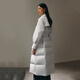 Ai Lai windbreaker down jacket women's fashionable temperament long detachable belt slimming warm goose down jacket architectural gray M