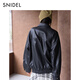 SNIDEL2025 autumn and winter new product versatile lapel retro loose imitation leather jacket SWFJ254153 black one size (F)
