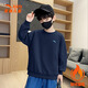 ANTA (ANTA) children's sweatshirt boys long-sleeved 2025 autumn and winter new velvet sports top knitted round neck pullover 5707-6 fir yellow velvet thickened 150