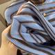 Su Yuwei's French contrast striped wool sweater with round neck sweater for women's autumn high-end slim-fitting bottoming shirt blue top Follow the store - free shipping insurance S (80-95Jin Jin is equal to 0.5kg)