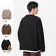 ROMON autumn and winter waffle fake two-piece sweatshirt for men American fashion brand V-neck Henry long-sleeved T-shirt for men 2025 new bottoming shirt 536 black sweatshirt XL size 140-160Jin Jin equals 0.5 kg
