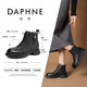 Daphne women's Martin boots autumn and winter velvet warm short boots snow boots leather shoes velvet black 38