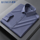 ROMON Camisa de Manga Larga para Hombre Primavera y otoño Ropa Formal Informal de Negocios de Alta elasticidad Camisa de Trabajo para jóvenes y de Mediana Edad Camisa de Fondo Blanco 41