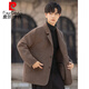 皮尔卡丹双面羊绒休闲小西服男士2025秋冬季新款韩版百搭羊毛呢子西装外套 碳灰 L