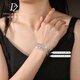 Duozun platinum bracelet for women new pt950 platinum wide version rice bracelet shining star bracelet platinum bracelet for women 7.35g/length 16-19cm adjustable