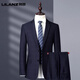 Lilang Wedding Suit Slim Suit Men's Casual No-iron Middle-aged Dad's Plaid Banquet Dress Lange M 170