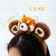 Bai Qixin's cute raccoon plush headband, zoo red panda funny headband, peripheral hair accessories, cartoon headband, photo hairpin, little raccoon headband