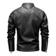 Customized Jen-Hsun Huang's same style leather jacket, motorcycle jacket, stand collar, spring and autumn collarless pocket British style jacket, black single lining XL