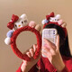Songchuang Mengyu Cartoon Cat Hawaiian Cute Style Handmade KT Cat Headband Animals Playful and Cute Plush Ball Hair Accessory Hairpin Hello Kitty Headband