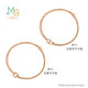 Chow Sang Sang Wing series double ring 18K rose gold necklace interlocking pendant 91873U47 cm