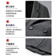 Homlean woolen coat jacket men's autumn and winter mid-length Korean style high-end loose knee-length woolen windbreaker HT21 black M
