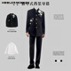 Sound Monkey suit jacket men's new Chinese embroidery retro Tang suit Chinese style Chinese tunic suit engagement wedding suit men black suit + stand-up collar shirt white + black trousers three-piece suit XL