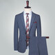 XJSGS international brand luxury high-end suit men's 2025 autumn formal dress striped casual suit for men high-end blue-two-piece set four seasons XL 180