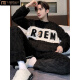 
Modal men's pajamas coral velvet autumn and winter plus velvet thickened men's men's winter warm flannel home clothing set #XX-3882 thick model standard XL[126-150]
