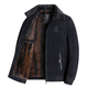 Woodpecker Dad Jacket Men's Autumn and Winter Middle-aged and Elderly Cotton Coat Men's Velvet Thickened Chenille Jacket Winter Warm Jacket J6611 Blue Black 2XL /185 (Recommended 130-145Jin Jin equals 0.5 kg)