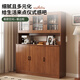 Konosu solid wood sideboard integrated wall-mounted living room wine cabinet tea cabinet storage cabinet multi-functional meal preparation storage storage cabinet four cabinet doors walnut color 80*34*182cm door-to-door installation (master comes to your door)